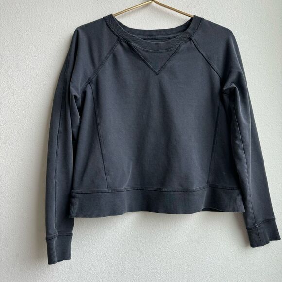 Lululemon Washed Black Gray Pullover Jumper Crewneck Sweater Size 6/8 Sweatershi - Picture 1 of 4